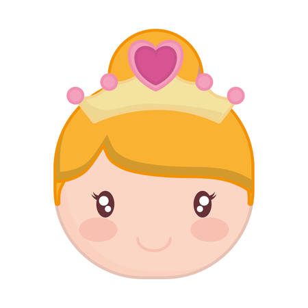cartoon girl with a diadem icon over white background colorful design vector illustrationのイラスト素材
