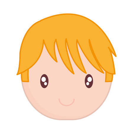 cartoon boy face icon over white background vector illustrationのイラスト素材