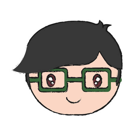 Boy's face cartoon style icon.のイラスト素材