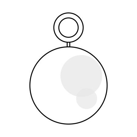 flat line uncolored christmas ball over white background vector illustrationのイラスト素材