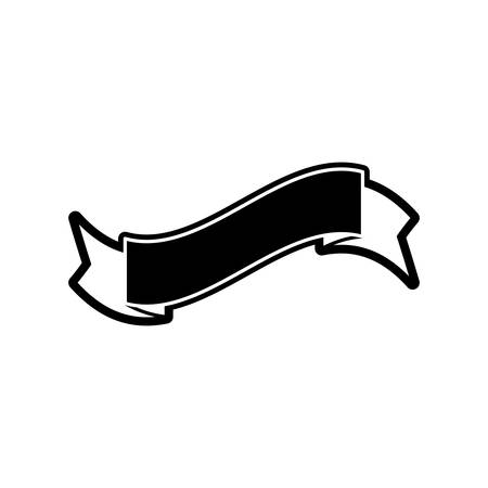 Flat line monochromatic  ribbon  over white background  vector illustrationのイラスト素材