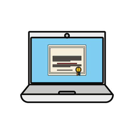 Laptop computer icon over white background vector illustrationのイラスト素材