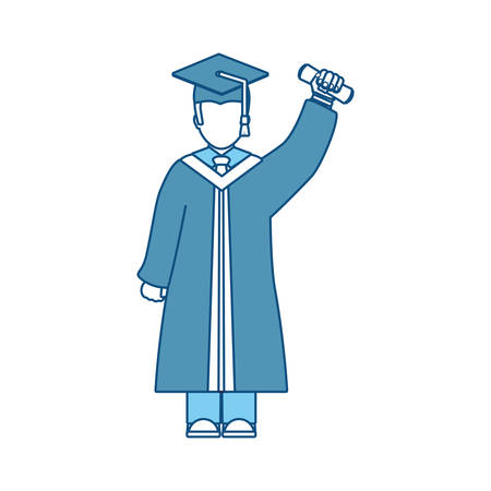 Graduated man icon over white background vector illustrationのイラスト素材