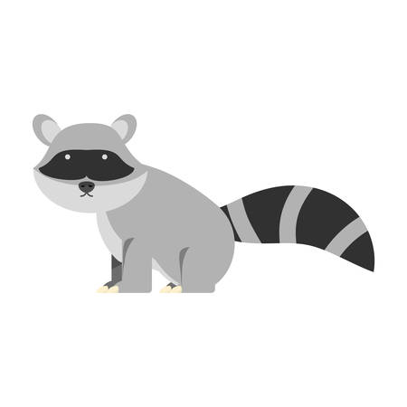 Cartoon raccoon icon over white background vector illustrationのイラスト素材