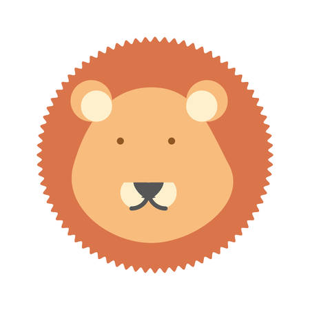 Cartoon lion icon over white background vector illustrationのイラスト素材