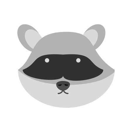 Cartoon raccoon icon over white background vector illustrationのイラスト素材