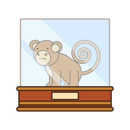 Showcase with monkey icon over white background vector illustrationのイラスト素材