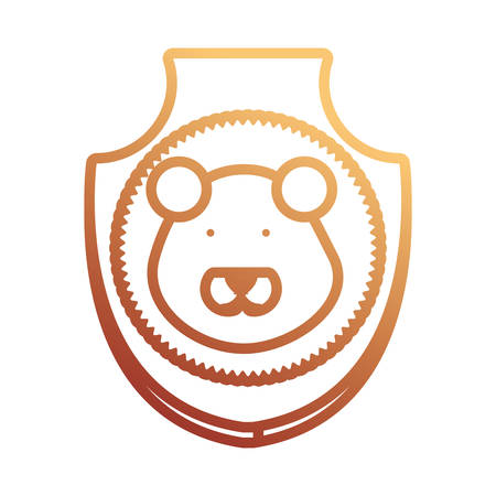 Lion hunting trophy icon over white background vector illustrationのイラスト素材