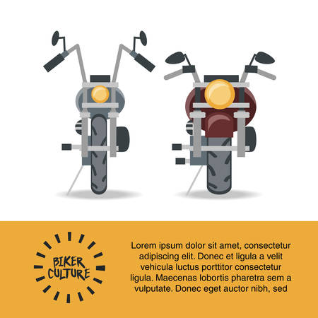Biker culture infographic presentation with motorcycles icon over white background vector illustrationのイラスト素材