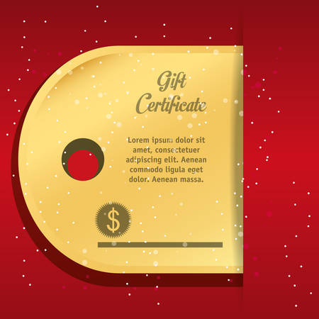 Golden gift certificate colorful design vector illustration.のイラスト素材