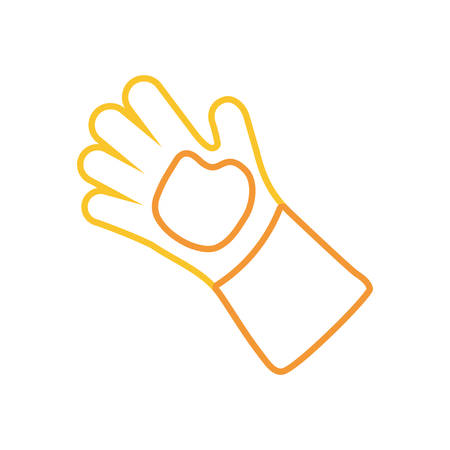 flat linie colored  garden glove  over white background  vector illustrationのイラスト素材
