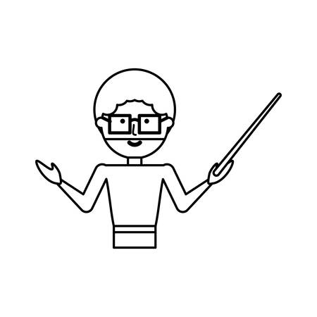 cartoon teacher man icon over white background vector illustrationのイラスト素材