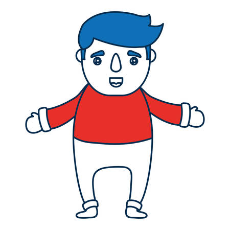 cartoon man with winter clothes icon over white background vector illustrationのイラスト素材