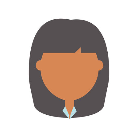 Cartoon woman face icon over white background vector illustrationのイラスト素材