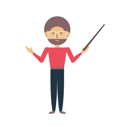 colorful  teacher man over white background  vector illustrationのイラスト素材