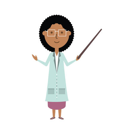 colorful  teacher woman  over white background  vector illustrationのイラスト素材