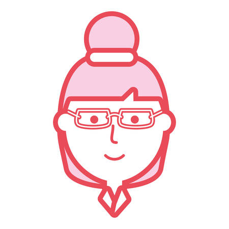 flat line colored  woman over white background  vector illustrationのイラスト素材
