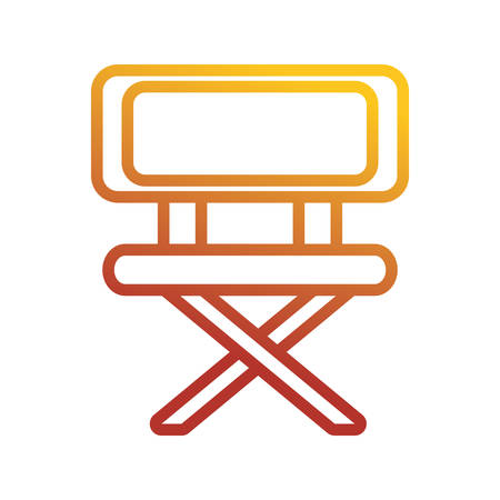 Flat line colored school chair over white background  vector illustrationのイラスト素材