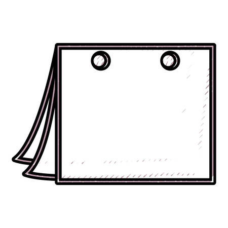 Flat line colored  calendar over white background  vector illustrationのイラスト素材