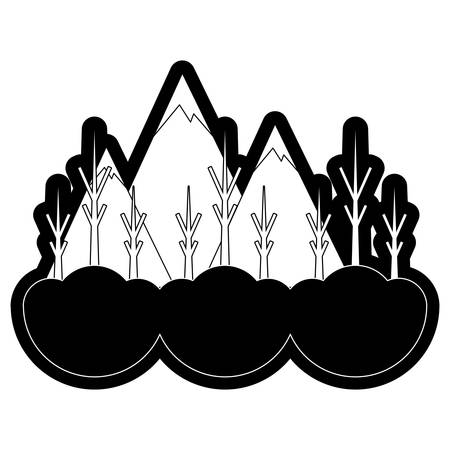 flat line monochromatic trees  without leaves over white background  vector illustrationのイラスト素材