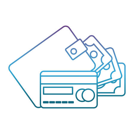 wallet with money icon over white background vector illustrationのイラスト素材