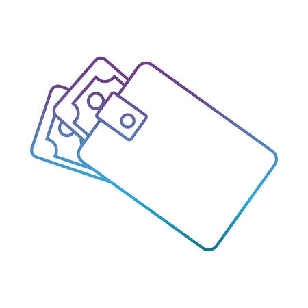 wallet with money icon over white background vector illustrationのイラスト素材