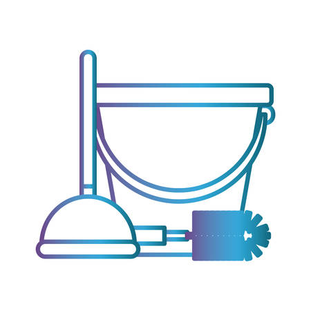 bucket and plunger  icon over white background vector illustrationのイラスト素材