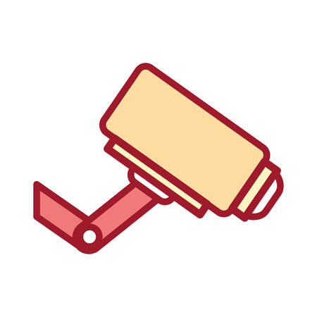 Flat line colored  video camera over white background vector illustrationのイラスト素材