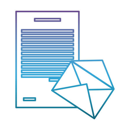 Document page and envelope icon over white background vector illustrationのイラスト素材
