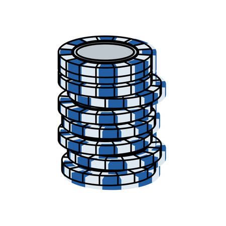 Colorful casino chips over white background vector illustrationのイラスト素材