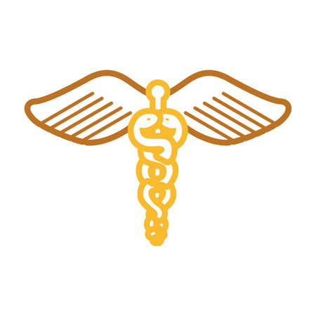 flat line colored symbol of medicine over white  background  vector illustrationのイラスト素材