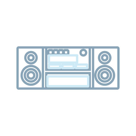 Flat line colored stereo over white background  vector illustrationのイラスト素材
