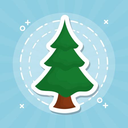 pine tree icon over blue background colorful design vector illustrationのイラスト素材