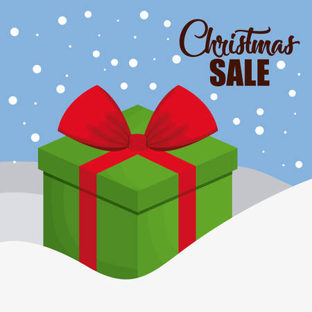 christmas sale design with gift box icon over blue background vector illustrationのイラスト素材