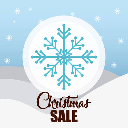 christmas sale design with snowflake icon over blue background vector illustrationのイラスト素材