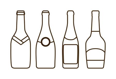champagne bottles icon over white background vector illustrationのイラスト素材