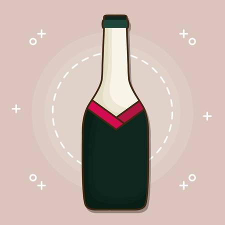 champagne bottle icon over purple background colorful design vector illustrationのイラスト素材