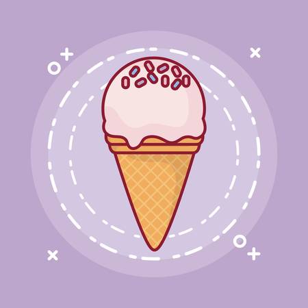 ice cream icon over purple background colorful design vector illustrationのイラスト素材