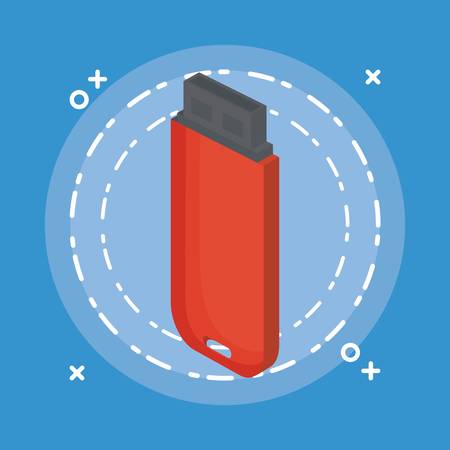 usb drive icon over blue background colorful design vector illustrationのイラスト素材