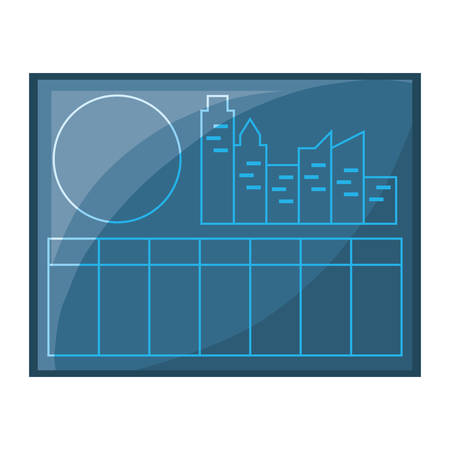 picture with factory building and sun icon over white background vector illustrationのイラスト素材