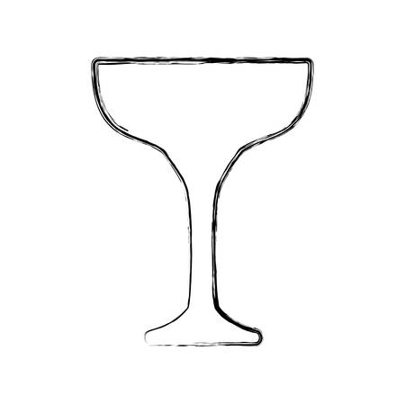 flat line uncolored  glass over white background  vector illustrationのイラスト素材