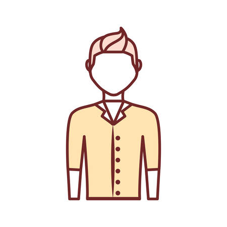 avatar bartender icon over white background vector illustrationのイラスト素材