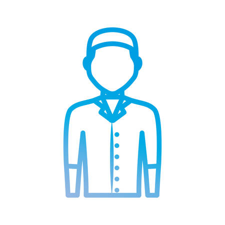 avatar bartender icon over white background vector illustrationのイラスト素材