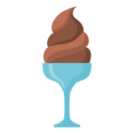 colorful  glass with ice cream over white background vector illustrationのイラスト素材