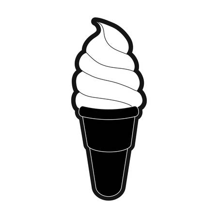 ice cream cone icon over white background vector illustrationのイラスト素材