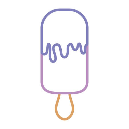 flat line colored ice cream over white background  vector illustrationのイラスト素材
