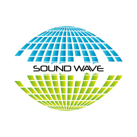 green and blue sound waves over white background vector illustrationのイラスト素材