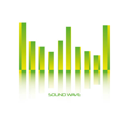 green bars sound wave icon over white background colorful design vector illustrationのイラスト素材