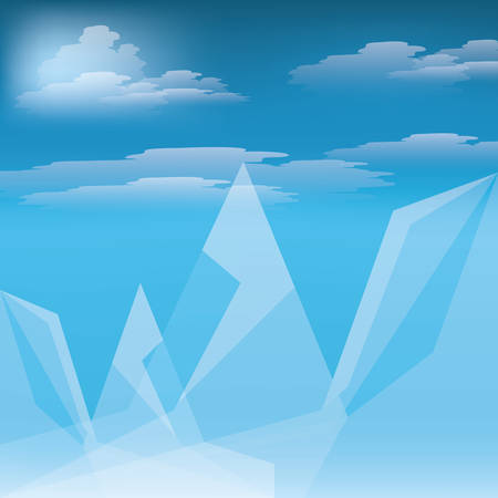 sky with clouds colorful design vector illustrationのイラスト素材