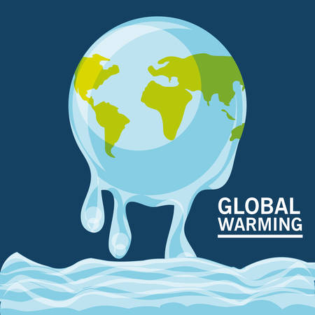 global warming design with earth planet icon over blue background colorful design vector illustrationのイラスト素材